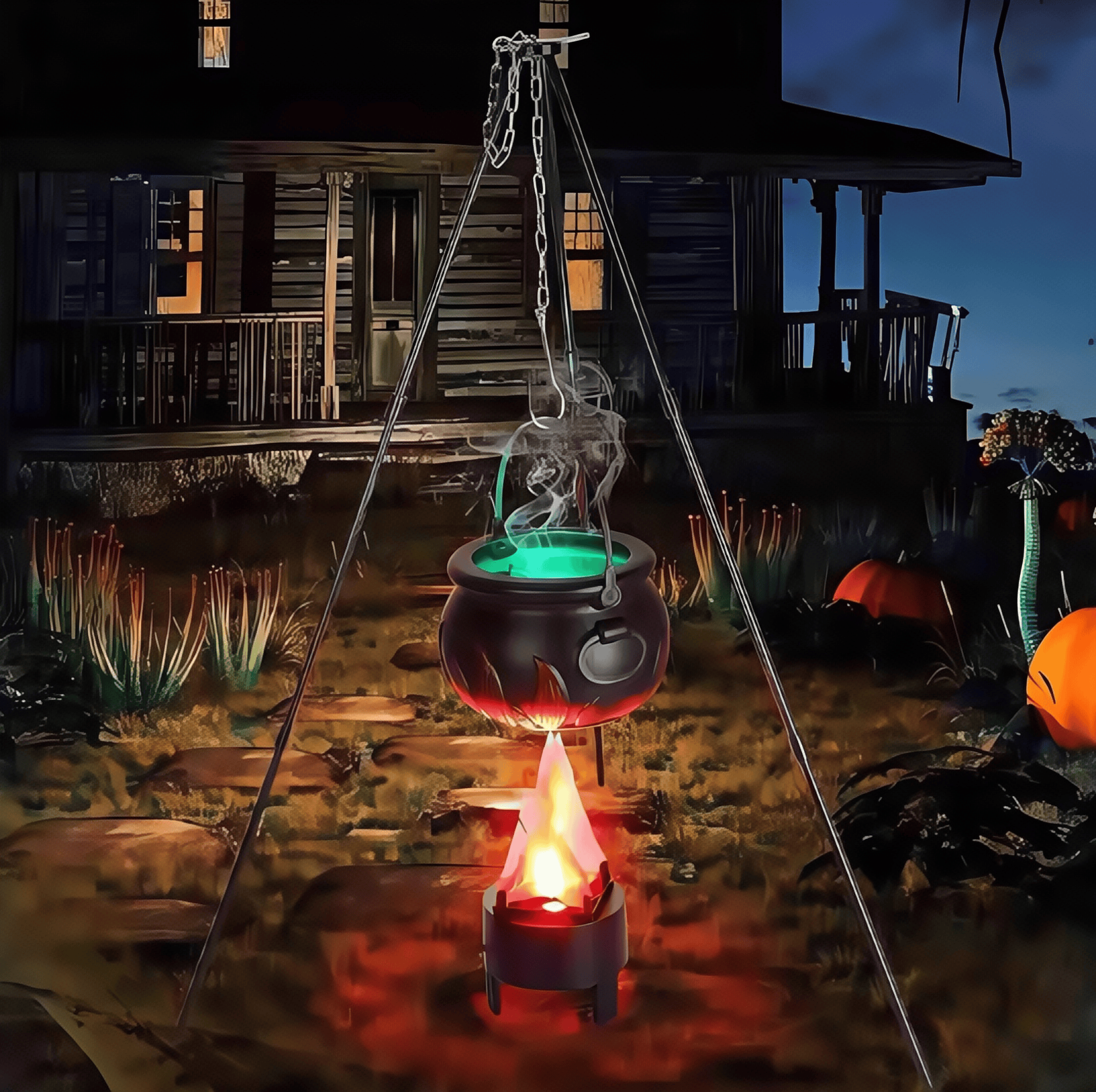 Halloween glowing witch jar