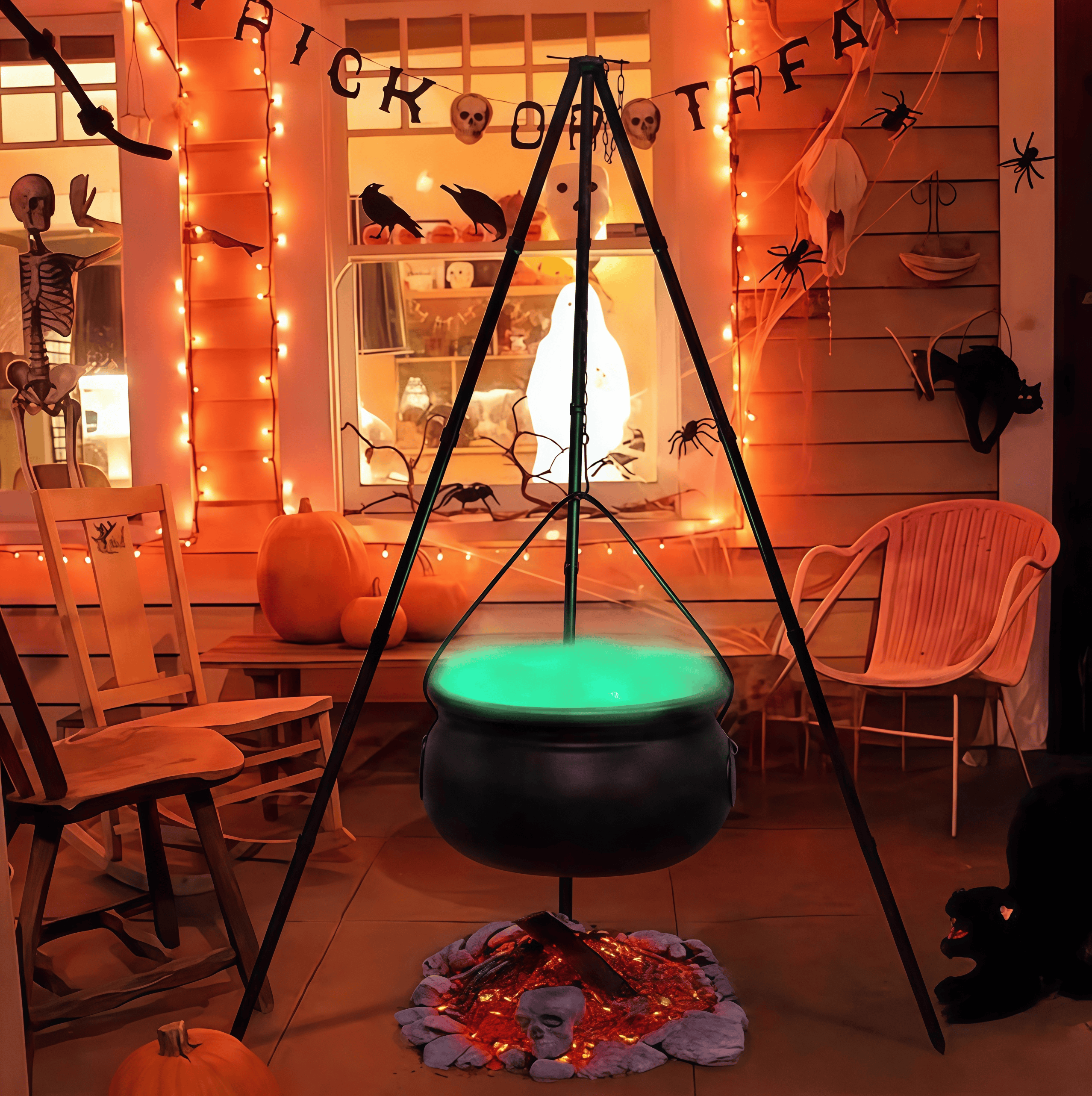 Halloween glowing witch jar