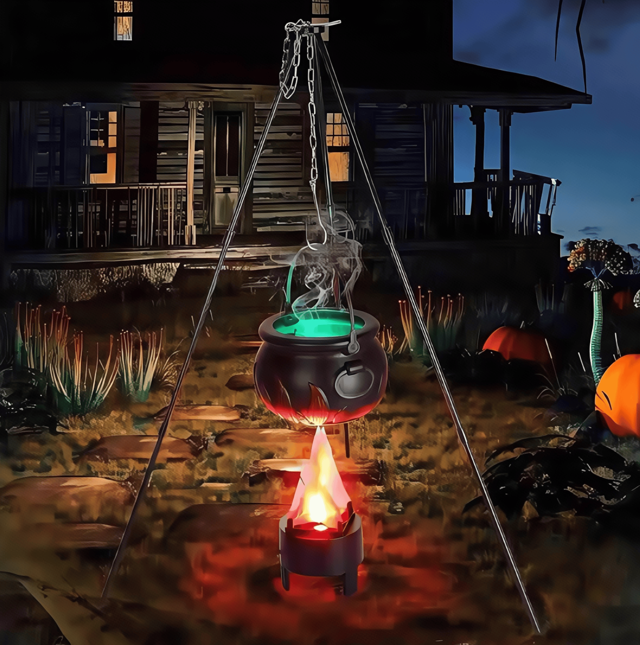Halloween glowing witch jar